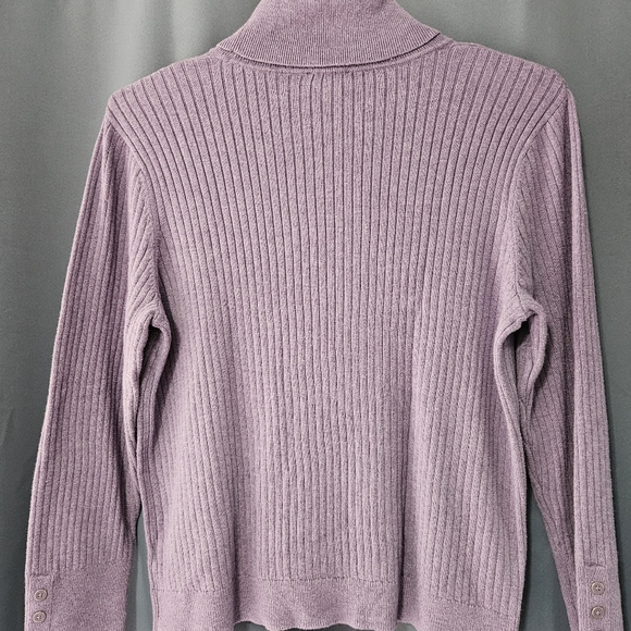 Talbots womens size XL, purple turtleneck, button detail - Picture 5 of 8